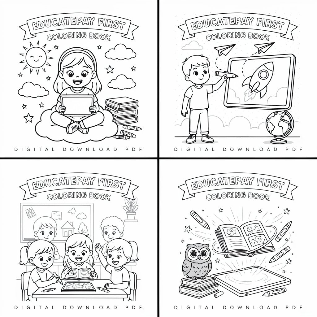 EducatePay First Coloring Book for Children (Digital download PDF)