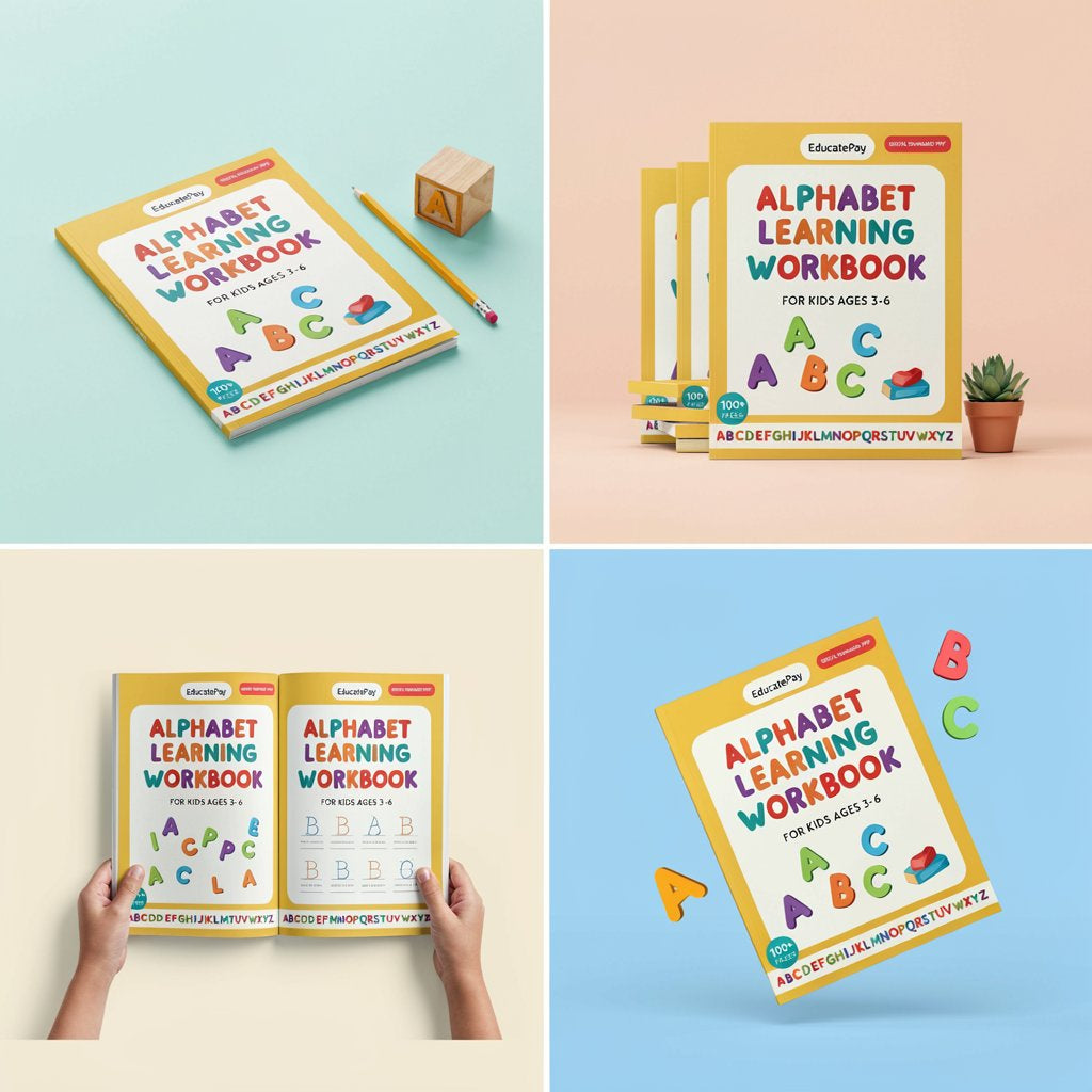 EducatePay Alphabet Learning Workbook for Kids (Digital download PDF)