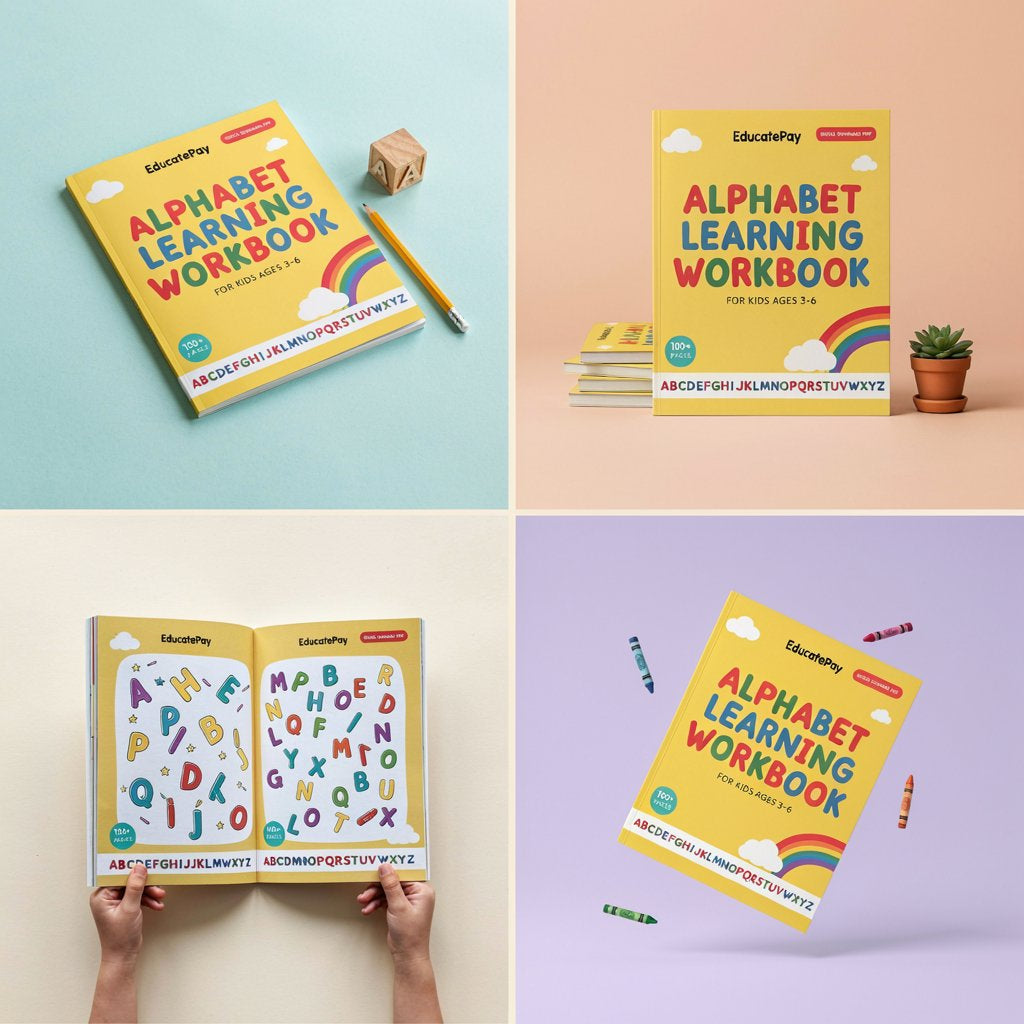 EducatePay Alphabet Learning Workbook for Kids (Digital download PDF)