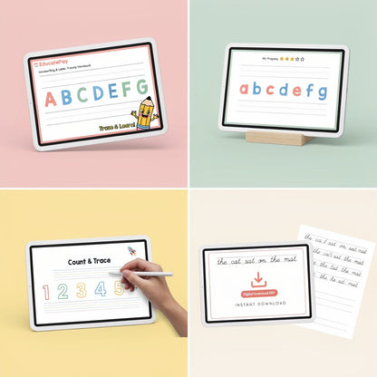 EducatePay Handwriting & Letter Tracing Workbook (Digital download PDF)