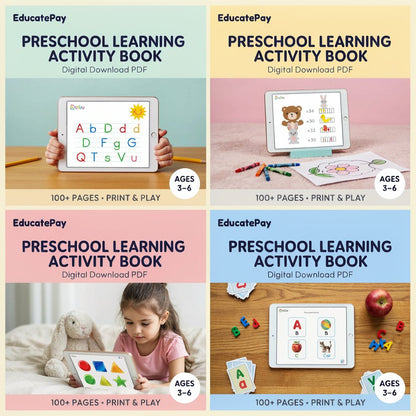 EducatePay Preschool Learning Activity Book (Digital download PDF)